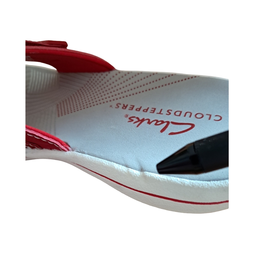 Clarks Women's Cloudsteppers Cushionsoft New With Tiny Defect Size 6 Red/ Grey - Picture 6 of 9